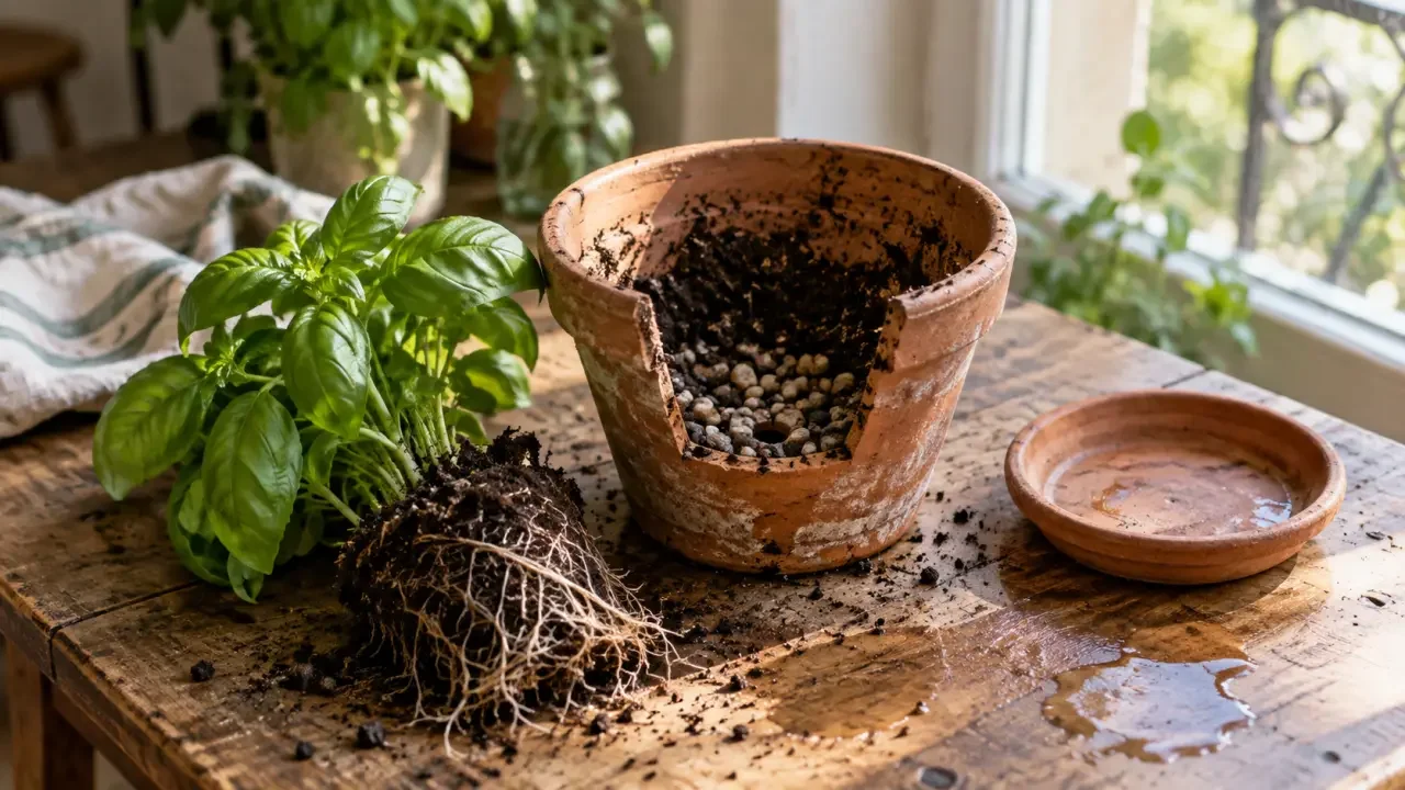 Illustration : Basilic en pot : le geste qui évite qu’il fane après l’achat